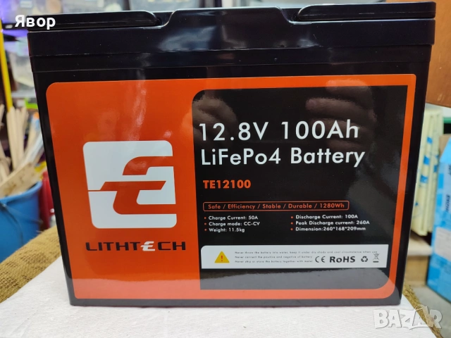 LiFePO4 акумулатор / батерия Lithtech 100Ah 12 V