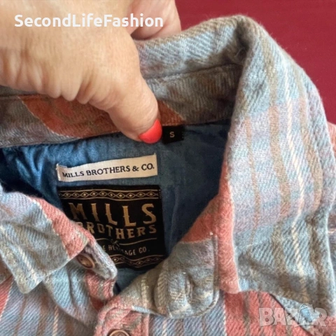 Mills Brothers мъжка риза каре Размер S, снимка 6 - Ризи - 53958982