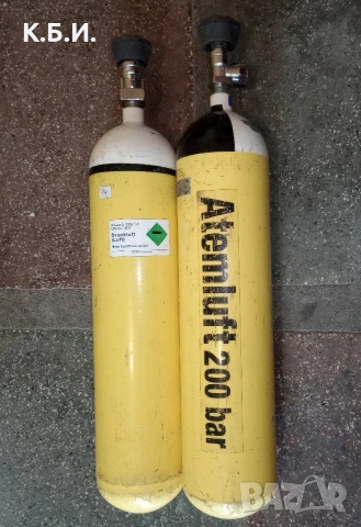 Продавам 3 броя железни бутилки Dräger 4L - 200 BAR - АТМОСФЕРИ работно налягане 