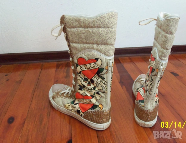 Ed Hardy оригинални дамски кецове UK5,5/39, снимка 4 - Кецове - 54374098