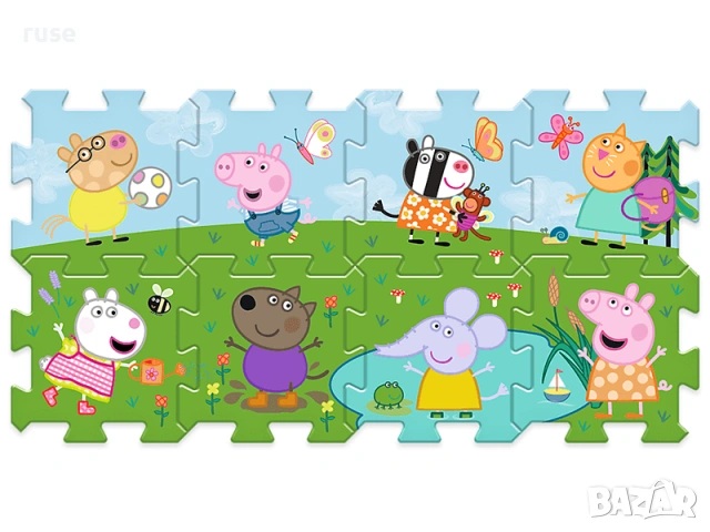 НОВИ! Мек килим пъзел постелка за игра Peppa Pig Пепа Пиг