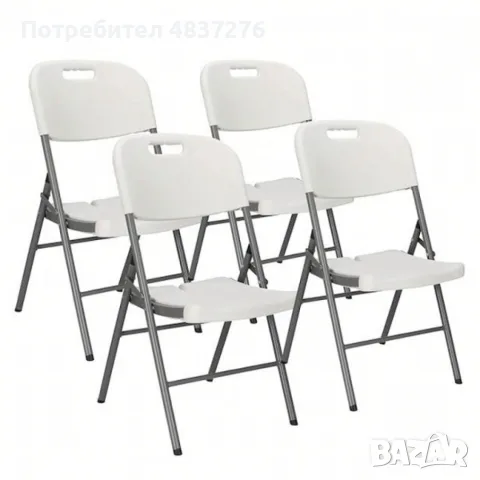 Сгъваема маса+4 сгъваеми стола, снимка 7 - Градински мебели, декорация  - 55363370