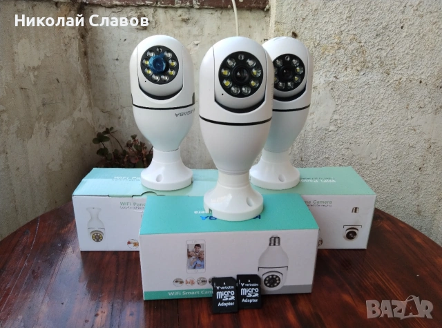 Продавам камери крушки с две карти памет, снимка 2 - Камери - 55127429