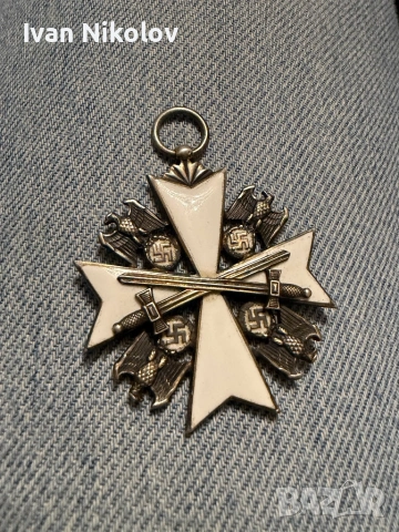 Оригинален орден Deutshen adler IV степен сребро, свастика!, снимка 2 - Антикварни и старинни предмети - 54195410