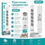 Разклонител Aerbes с 5 контакта 4 USB портове Type-C и 2м кабел, снимка 4