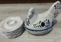 Старинен порцеланов комплект за празнични яйца , снимка 2