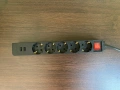 Разклонител Hama 5 гнезда, 2 x USB-A + Гаранция, снимка 2