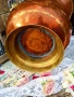 голяма медна кашпа с порцеланови дръжки , снимка 5