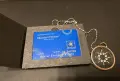 Кръгъл медальон с лава камък и верижка от стомана + Подарък гривна, снимка 1