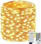 Нови 220 LED коледни лампички с дистанционно, таймер, 8 режима, топло бяло, снимка 1