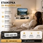 Стенна етажерка за телевизор 60 см – TV рафт за приемник, рутер и декорация, снимка 4