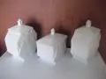 Лот от 3 бр. порцеланови кутии за сол , захар и фиде, снимка 7