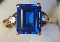 ЗЛАТЕН ПРЪСТЕН С ЕСТЕСТВЕН ТАНЗАНИТ (ТАНЗАНИЯ) 3.7 кт. VVS, снимка 2