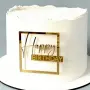 Happy Birthday квадратен страничен горен пластмасов топер украса декор за торта рожден ден, снимка 1