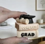 3d Книги книга тога шапка и свитък силиконов молд форма фондан шоколад гипс смола свещ декор, снимка 2