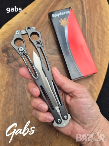 Сгъваем нож пеперуда Spyderco SpyderFly Butterfly B01P, снимка 11 - Ножове - 54751743