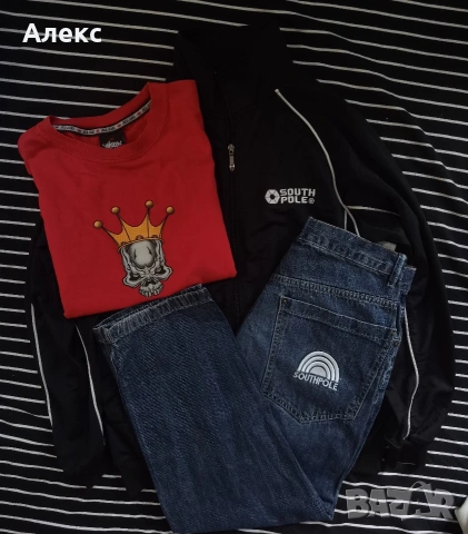 JNCO тениска, southpole track jacket, southpole дънки