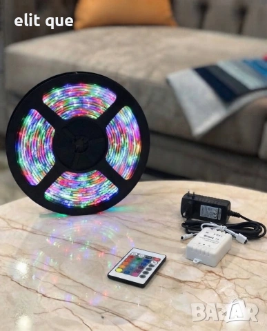 Лента с RGB LED диоди и дистанционно управление 5 метра, подходяща за кухненско осветление