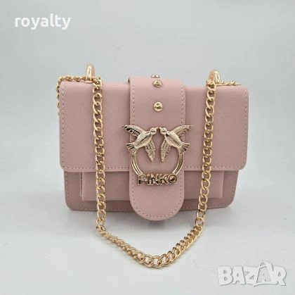 Pinko Нова Розова Дамска Кожена Чанта Пинко 