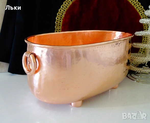 Меден съд за готвене и печене,чиста червена мед 1 кг.,печат. , снимка 3 - Антикварни и старинни предмети - 54487557