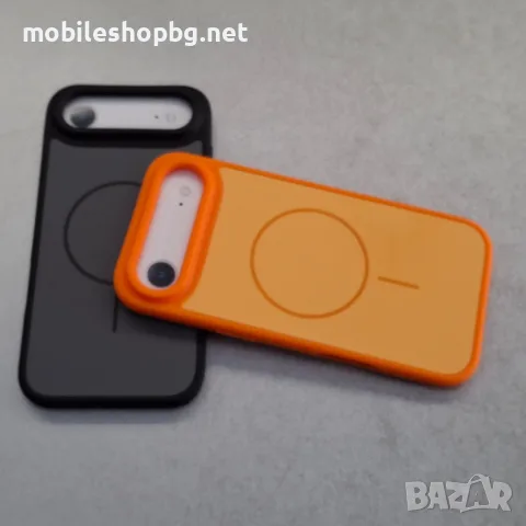 iPhone 17 Air кейс гръб MagSafe черен и оранжев 