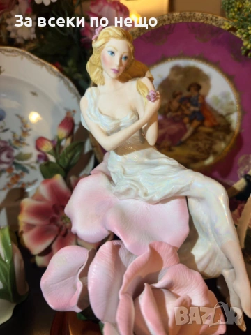 Franklin Mint Sculpture Figurine “Lady Rose” художник Jegou изработена през 1988 Код P2169, снимка 8 - Антикварни и старинни предмети - 54168083