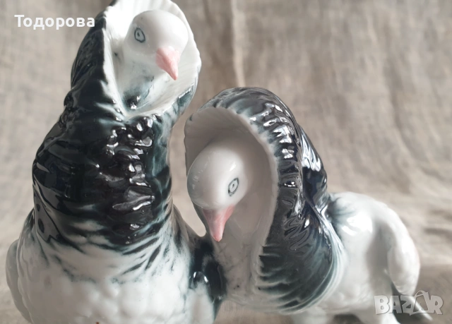 Порцеланова фигура на чифт гълъби, снимка 4 - Антикварни и старинни предмети - 54315989