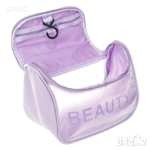 Прозрачен несесер Beauty с висулка лилав 23.5см козметичен_1223735, снимка 4 - Други - 54707235