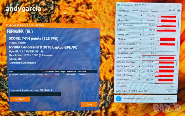 RTX 3070 8GB 175W/Intel Core i9 - 11900 Desktop/16GB RAM/1TB SSD/17.3 144hz IPS FHD/Clevo X170KM-G, снимка 16 - Лаптопи за игри - 55189881