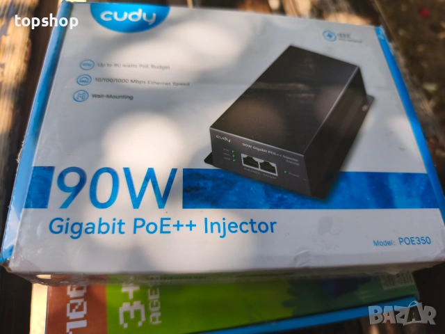 Чисто нов запечатан в целофан Gigabit PoE++ инжектор Cudy POE350 90W  Продавам чисто нов, неизползва, снимка 11 - Мрежови адаптери - 55272886