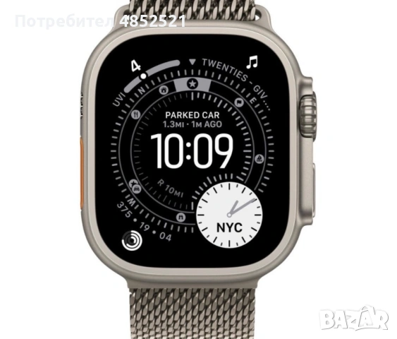 Watch Apple Watch Ultra 3 (2025) 5G 49mm Black Titanium Case with Black Titanium Milanese Loop M - B, снимка 2 - Смарт часовници - 54945597