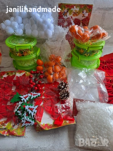 Голям сет коледни орнаменти за декорация 