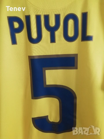Barcelona Puyol Nike 2008-2009 оригинална жълта тениска фланелка Барселона Карлес Пуйол, снимка 4 - Тениски - 43849121