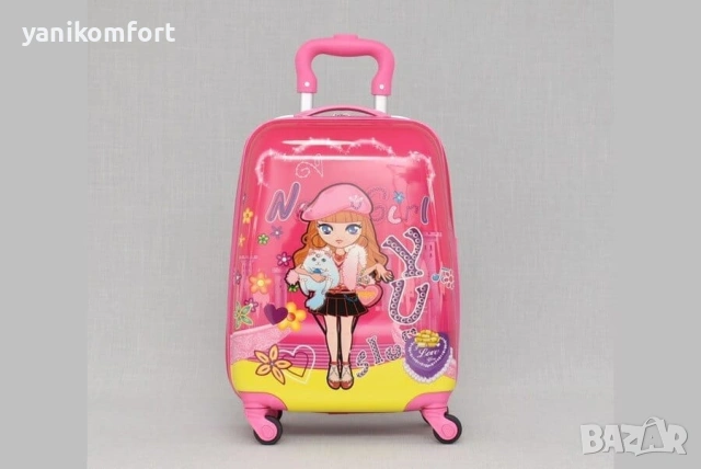 Детски куфар за пътуване – ръчен багаж за самолет с 360° колелца, снимка 11 - Куфари - 54242658