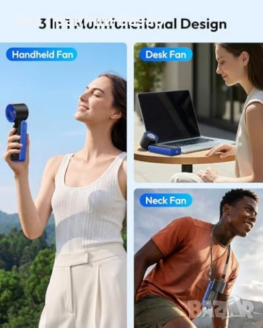 Нов Преносим ръчен вентилатор 6000mAh турбо охлаждане LED светлина, снимка 2 - Други стоки за дома - 53970158