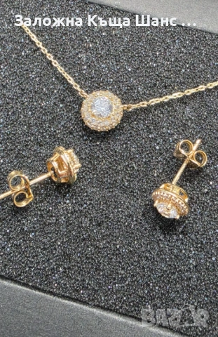 Златно колие с обеци Sara Trade 14К , снимка 2 - Бижутерийни комплекти - 54276526