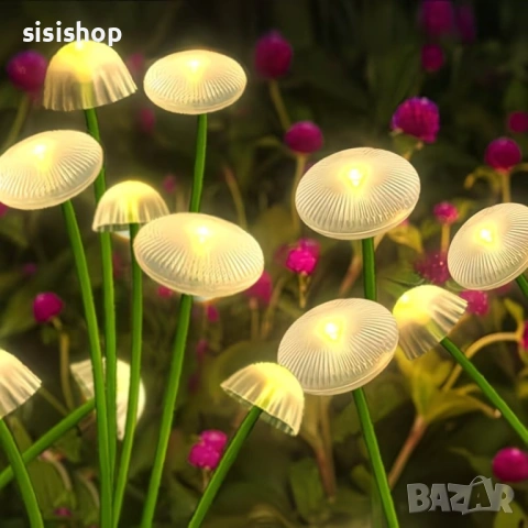Соларни градински декорации „Медузи и Гъбки“ – Водоустойчиви, с мека жълта светлина 4984, снимка 9 - Градински мебели, декорация  - 54070370