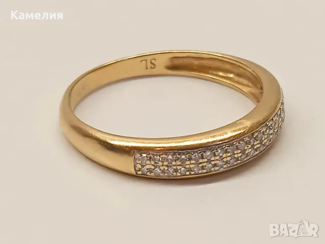 Руско злато. Пръстен с брилианти. , снимка 4 - Пръстени - 55333571