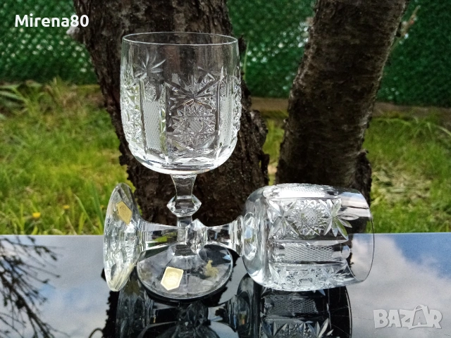 Кристален сервиз от 5 чаши за червено вино - Австрия !, снимка 9 - Сервизи - 54169497