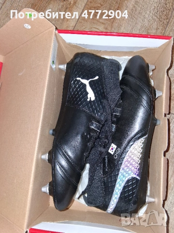 футболни обувки н.40 1/2;41 Puma One 17.1 Mx Black/White/Silver SG, снимка 7 - Футбол - 54513568