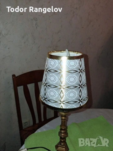 Малка нощна месингова лампа , снимка 4 - Настолни лампи - 54249195