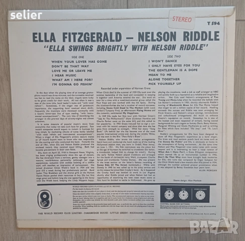 Ella Fitzgerald With Nelson Riddle & His Orchestra* – Ella Swings Brightly With Nelson Ella Fitzgera, снимка 2 - Грамофонни плочи - 54458352