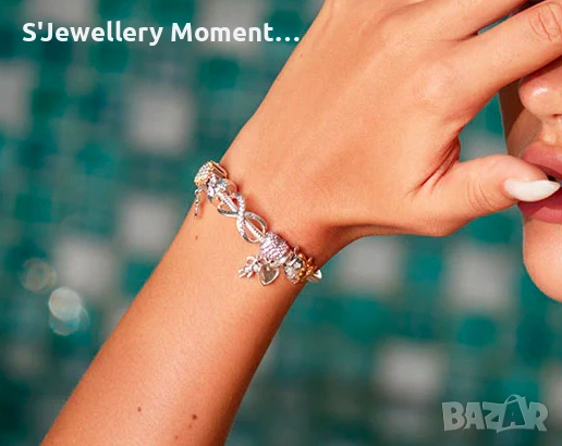 Сребърен талисман 925 Pandora Infinity "Family Forever". , снимка 3 - Гривни - 55074853