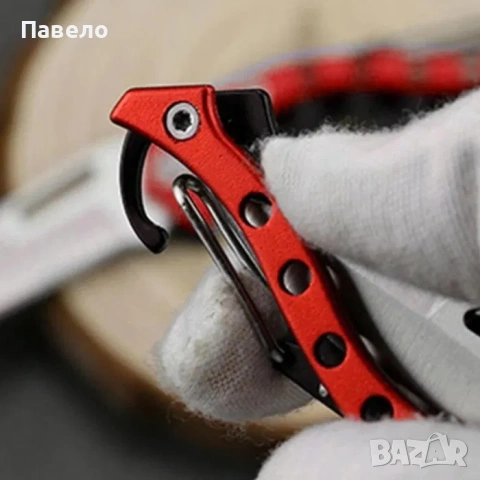 Сгъваем стоманен нож с карабинер, снимка 5 - Ножове - 54540748