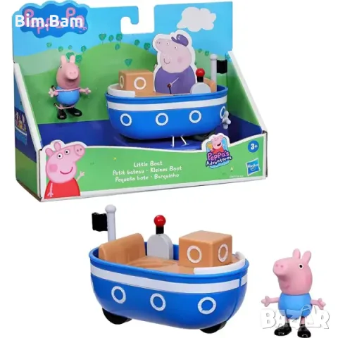 Оригинална фигурка Peppa Pig /Hasbro - с малка червена кола/ с малка лодка - 2 модела, снимка 2 - Фигурки - 55413868
