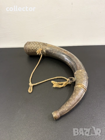 Голяма автентична барутница от рог. №8141, снимка 3 - Антикварни и старинни предмети - 54331255