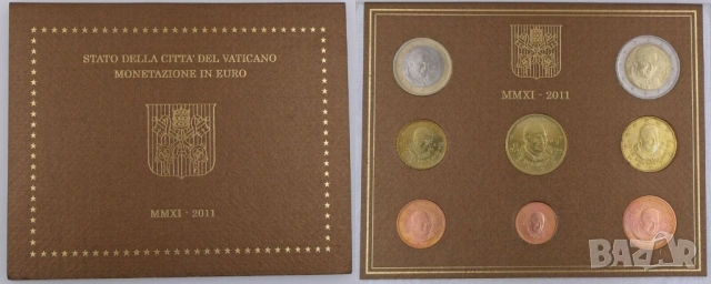 Евросет Ватикана 2011 година ( от 1 цент до 2 евро )