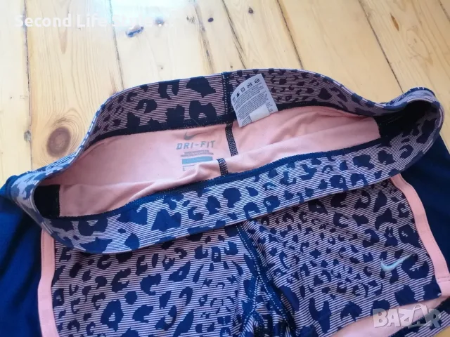 Nike Dri-FIT оригинален дамски къс клин / къси спортни панталонки с леопардов принт р-р S, снимка 5 - Къси панталони и бермуди - 55692419