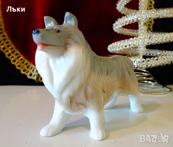 Японска порцеланова фигура куче Коли,Ласи. , снимка 3 - Статуетки - 54645055