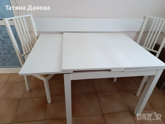 Трапезна маса с два стола ИКЕА, снимка 4 - Маси - 55401512